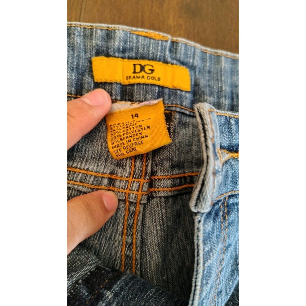 Drama Gold Womens Size 14 Capri Jeans Blue Dark Wash Cuffed - Picture 3 of 4
